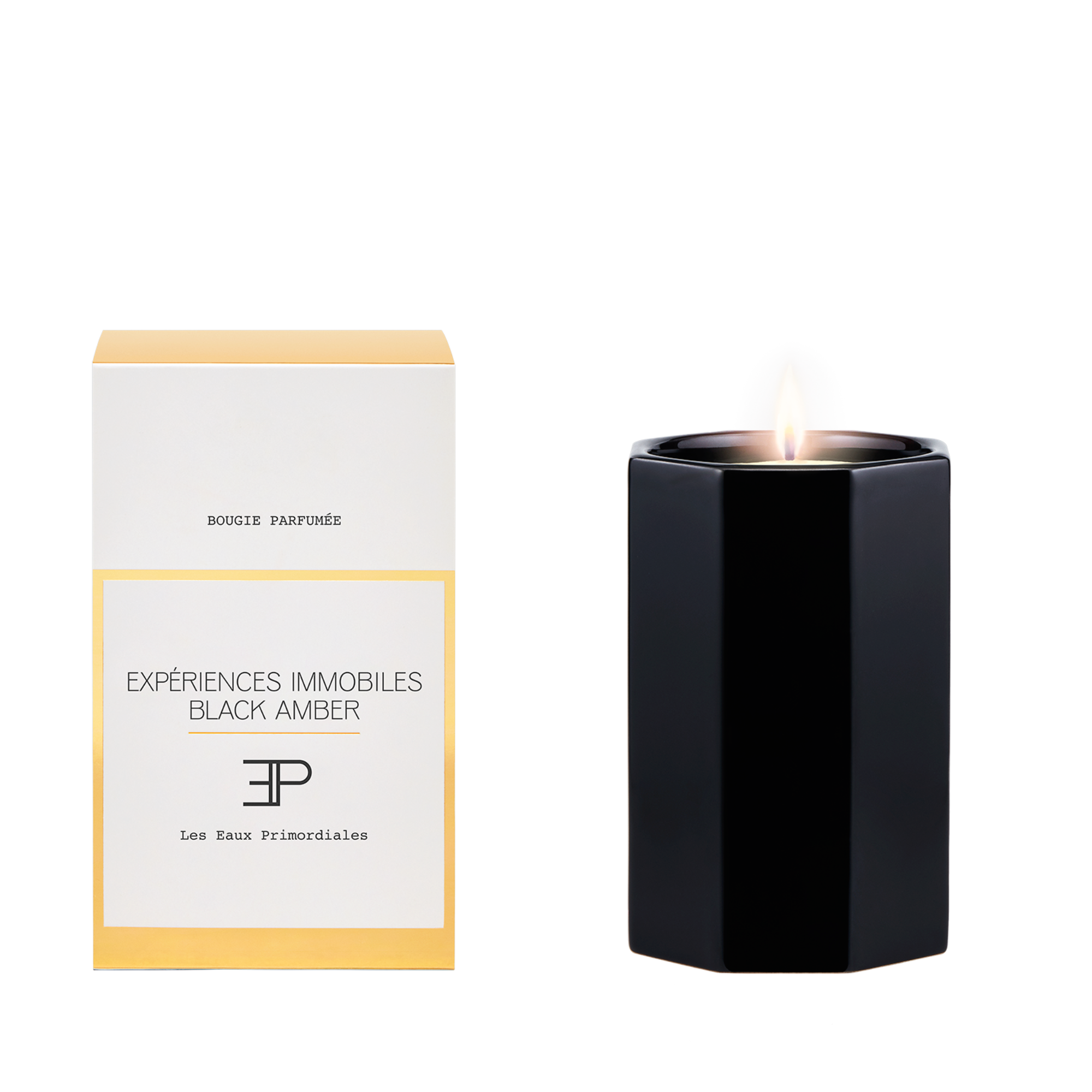 Black Amber Pillar Candle